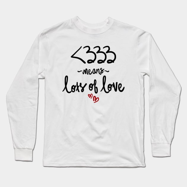 Lots of Love Lettering Design Long Sleeve T-Shirt by Khotekmei